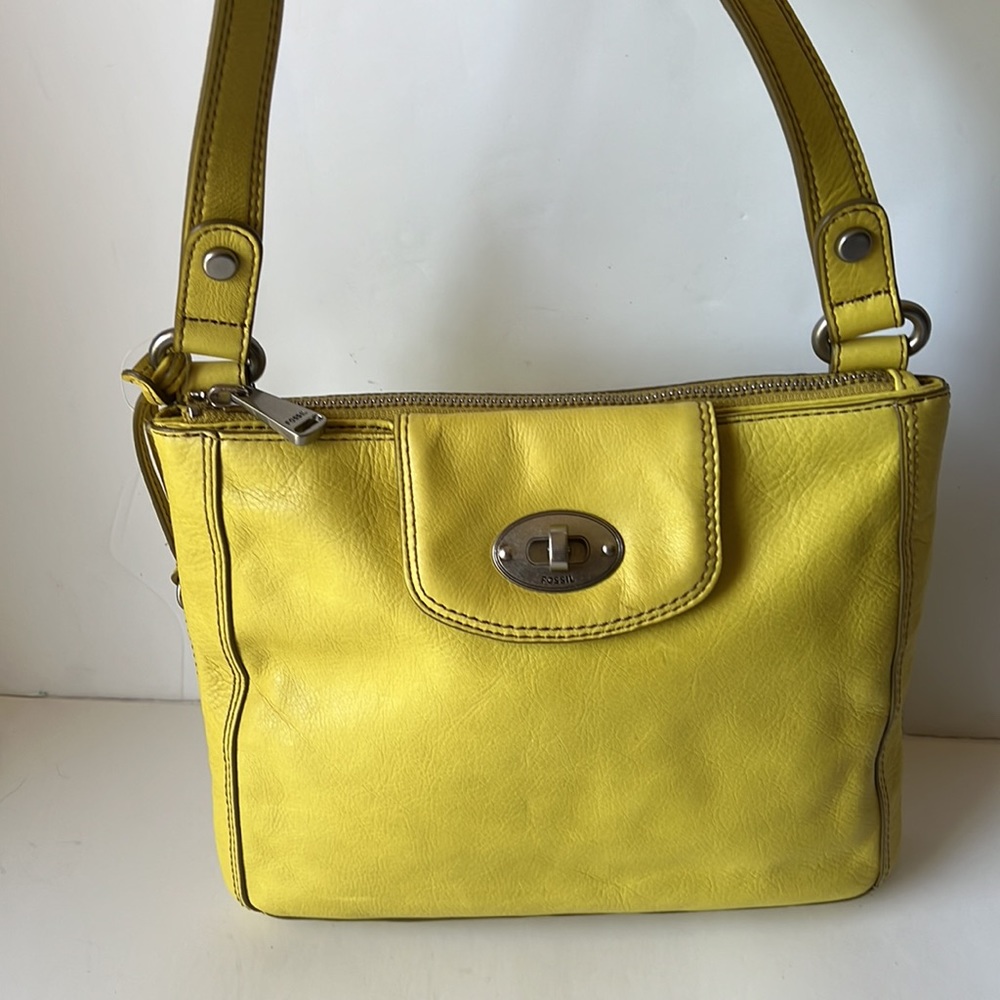 Fossil Marlow Crossbody Bag Leather Citrus Shoulder Bag New - Picture 8 of 16